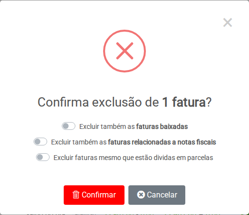 Detalhe da janela de confirmação