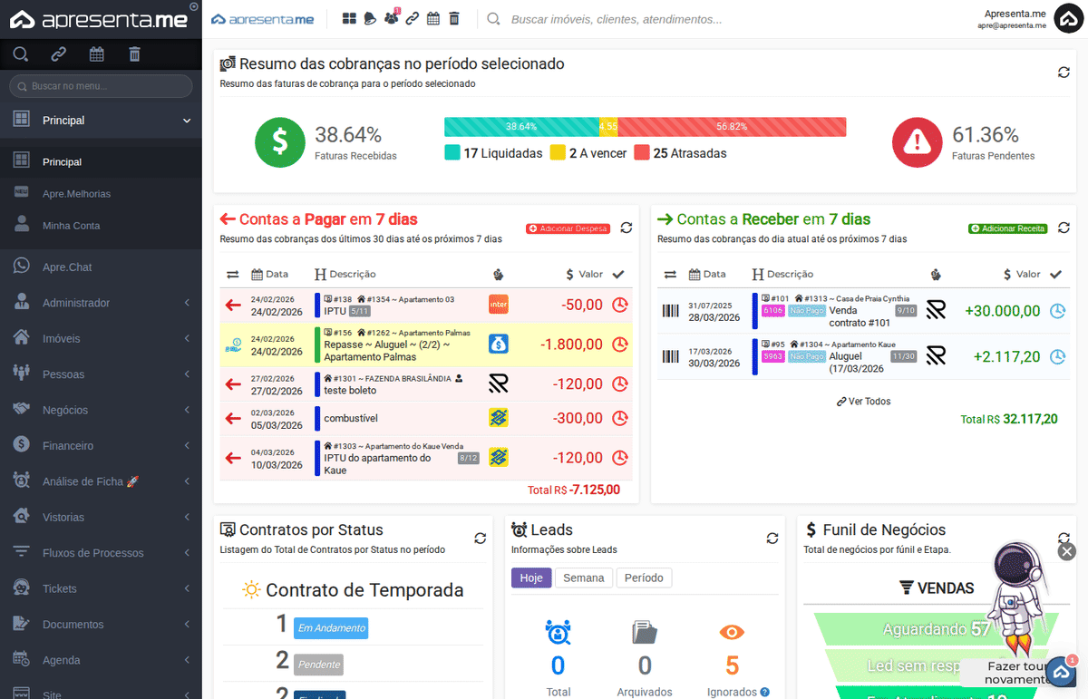 Navegação no módulo Seguros Incêndio