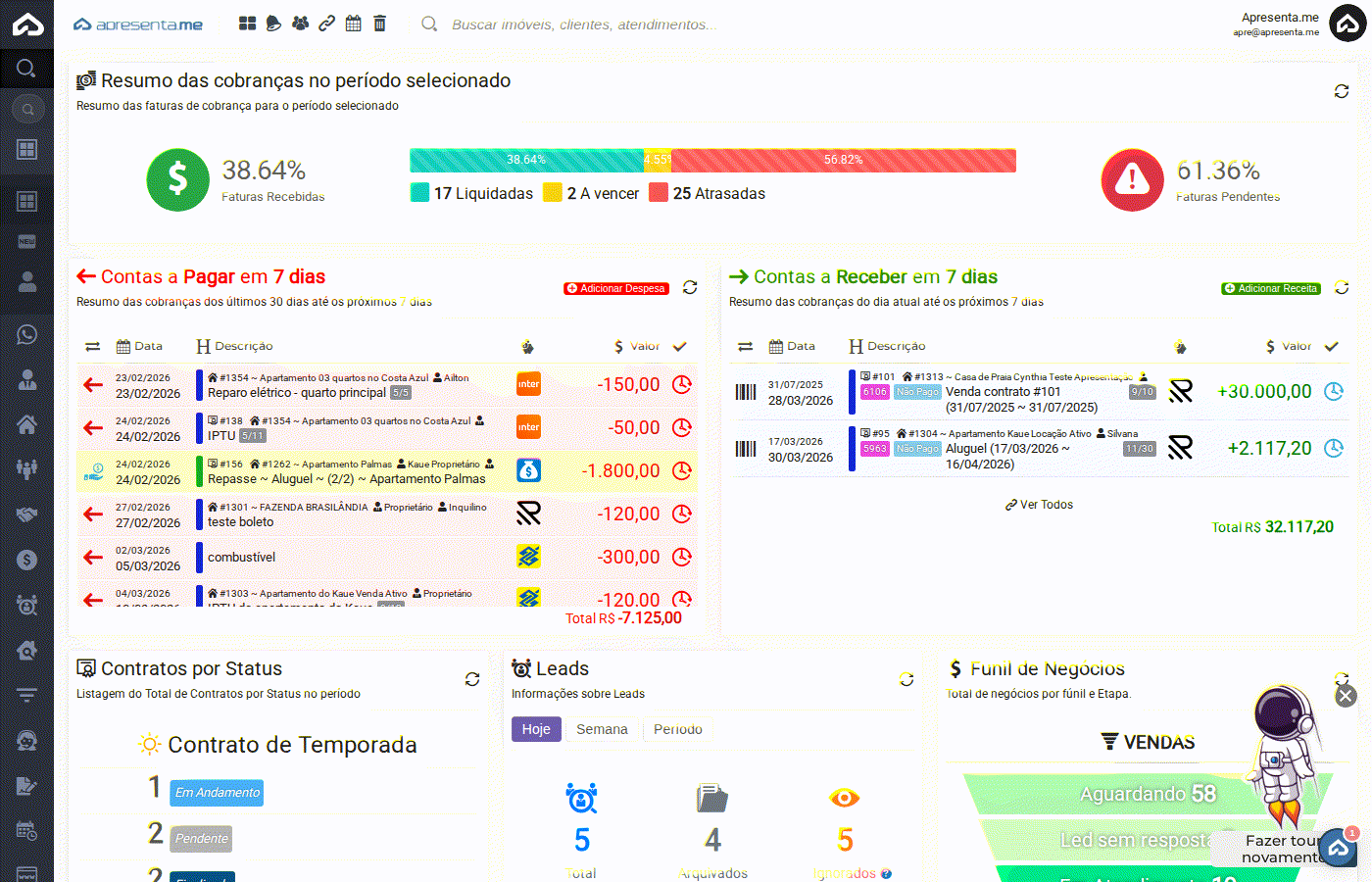 Navegação até o botão Inteligência Artificial no cadastro de imóvel
