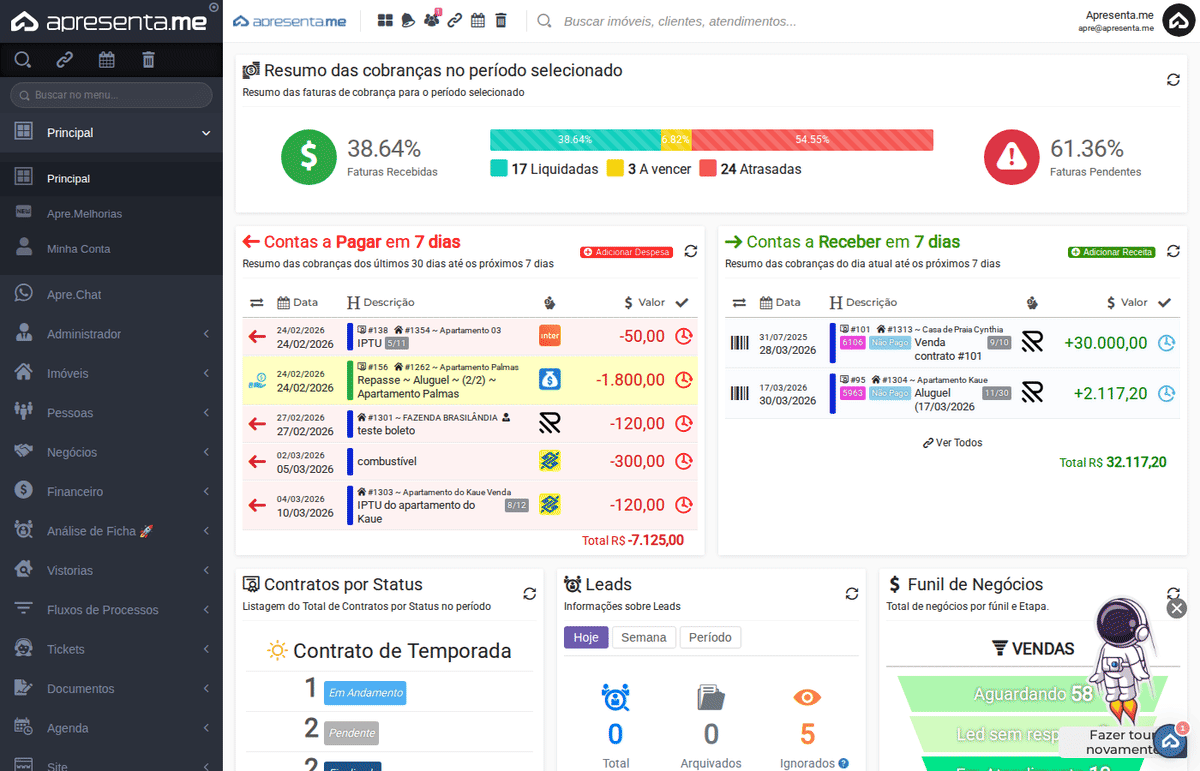 Navegando até Manutenção de Faturas