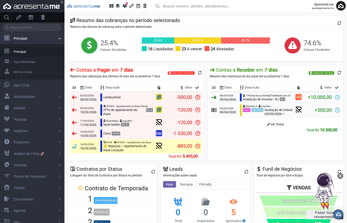 Navegação no módulo de Estados