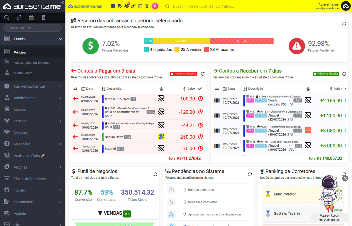 Navegação até o módulo de vistorias