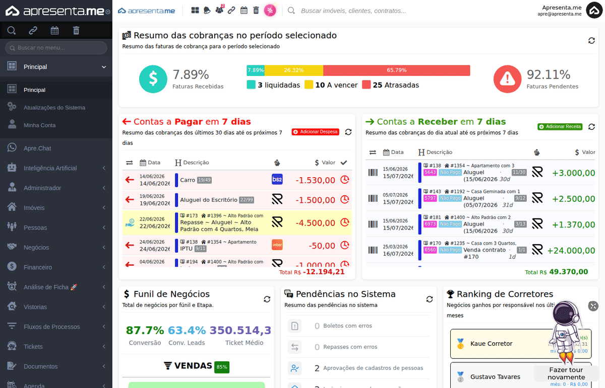 Navegação até o módulo de Fechamento Financeiro