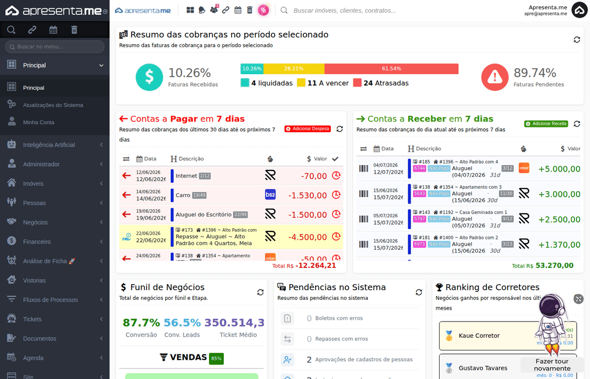 Navegação até o módulo de Fechamento Financeiro