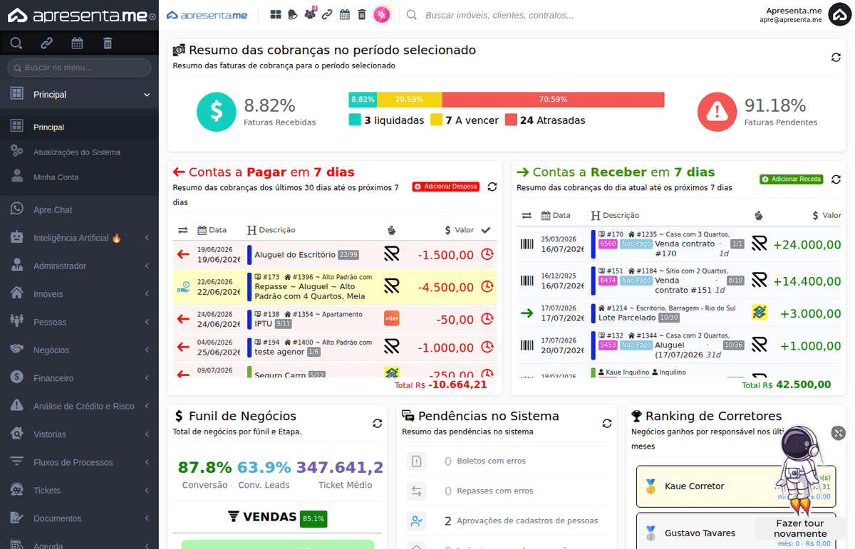Navegação até o módulo de Inteligência Artificial