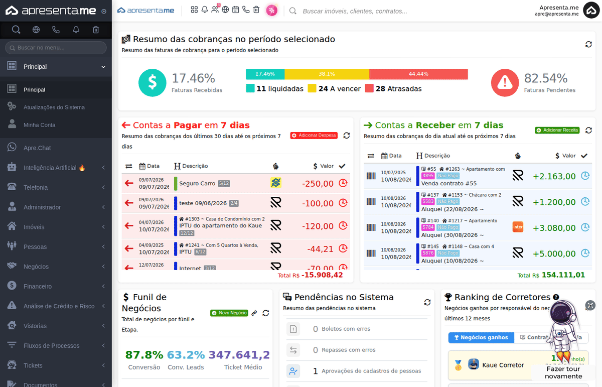 Navegação até Eventos em Lista