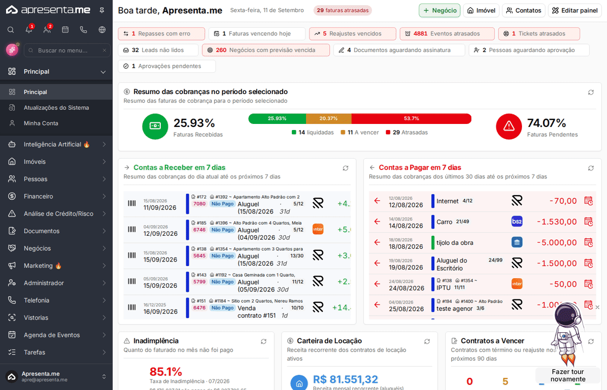 Navegação até o módulo Documentos p/ Assinar