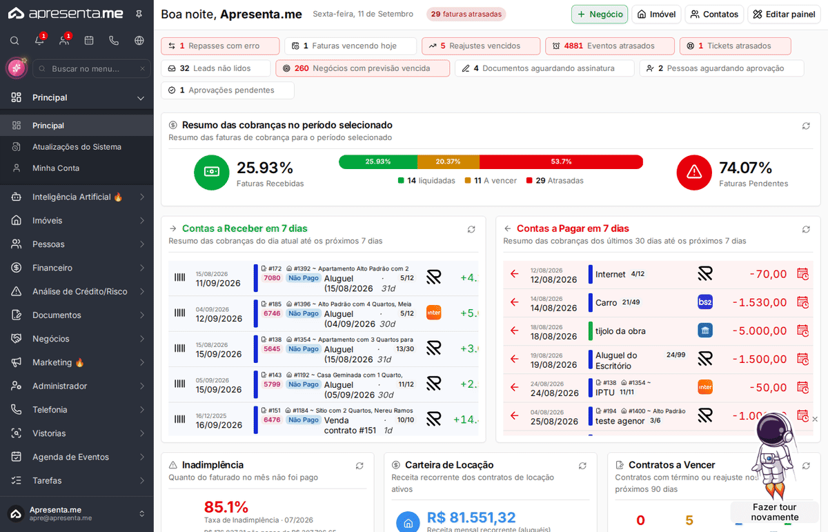 Navegação até o módulo de campos customizados