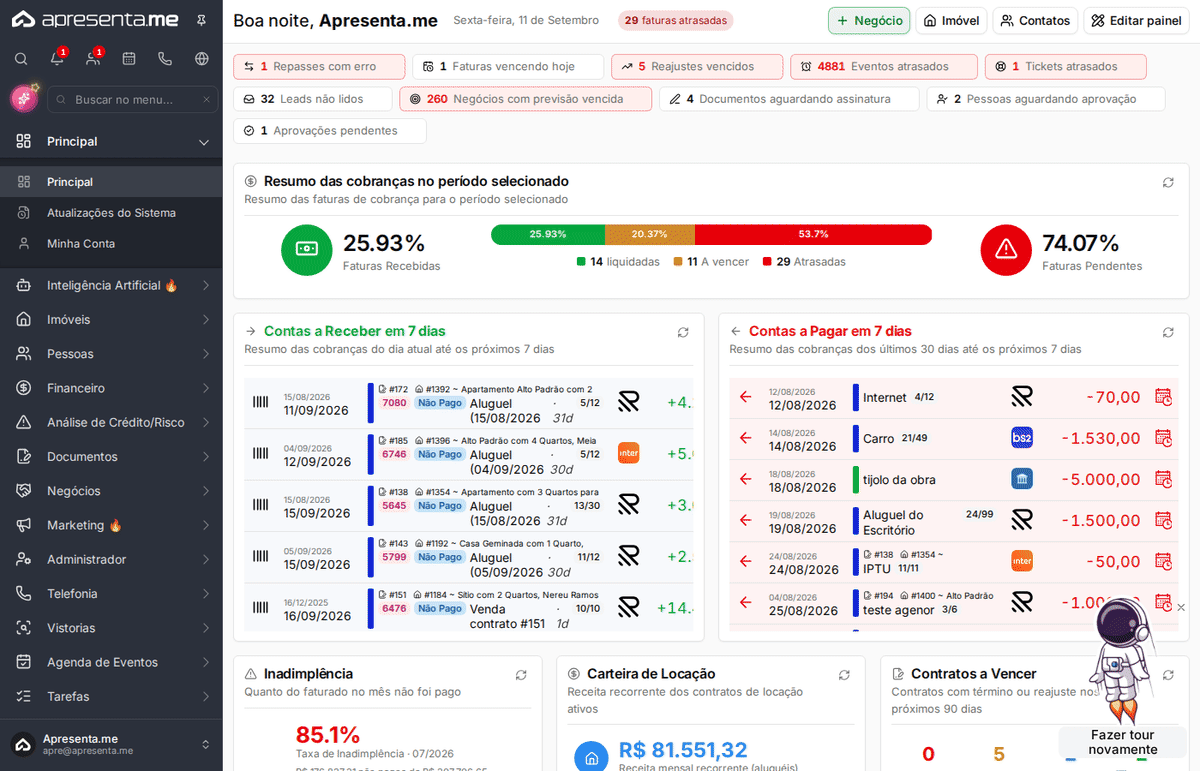 Navegação até a configuração de tickets