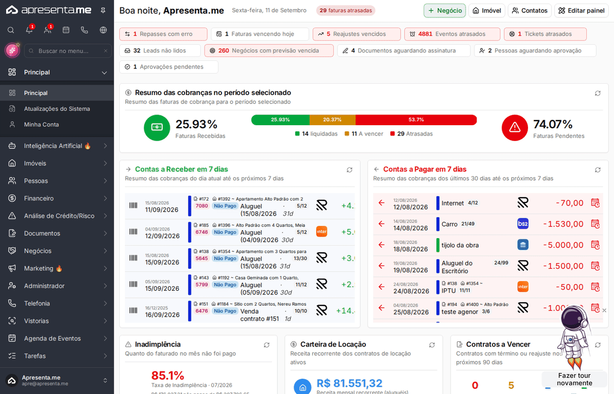 Navegação até o módulo de configuração de telefonia