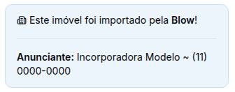 Aviso Este imóvel foi importado pela Blow, com o anunciante e o telefone de exemplo